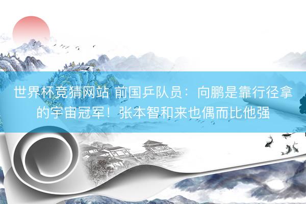世界杯竞猜网站 前国乒队员：向鹏是靠行径拿的宇宙冠军！张本智和来也偶而比他强