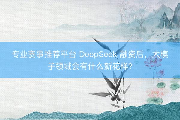 专业赛事推荐平台 DeepSeek 融资后，大模子领域会有什么新花样？
