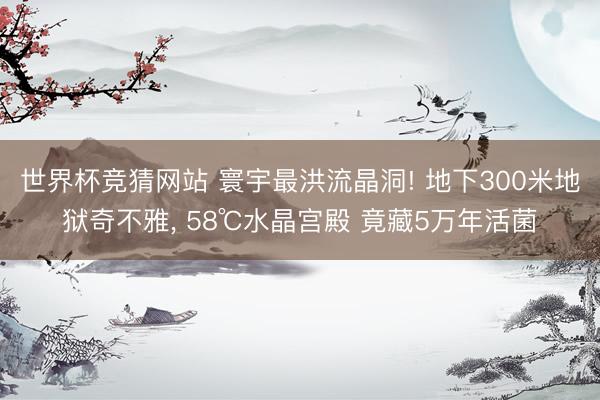 世界杯竞猜网站 寰宇最洪流晶洞! 地下300米地狱奇不雅， 58℃水晶宫殿 竟藏5万年活菌