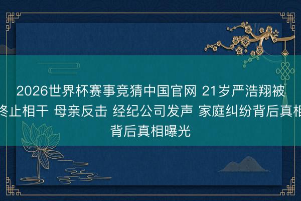 2026世界杯赛事竞猜中国官网 21岁严浩翔被生父终止相干 母亲反击 经纪公司发声 家庭纠纷背后真相曝光